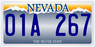 NV license plate 01A267