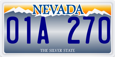 NV license plate 01A270