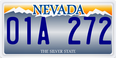 NV license plate 01A272