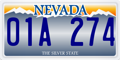 NV license plate 01A274