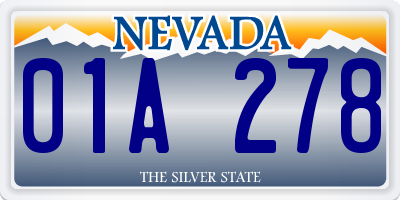 NV license plate 01A278