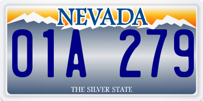 NV license plate 01A279