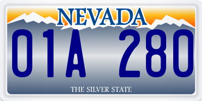 NV license plate 01A280