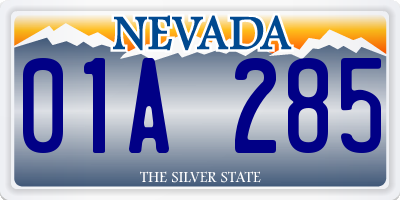 NV license plate 01A285