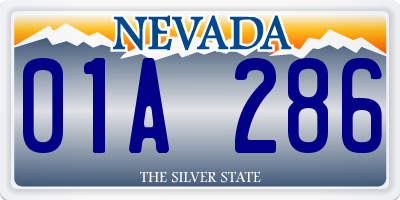 NV license plate 01A286