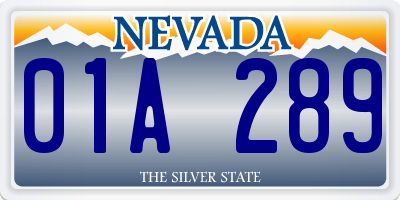 NV license plate 01A289