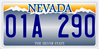 NV license plate 01A290