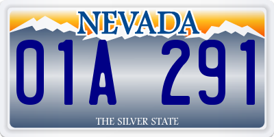 NV license plate 01A291