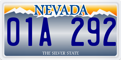 NV license plate 01A292