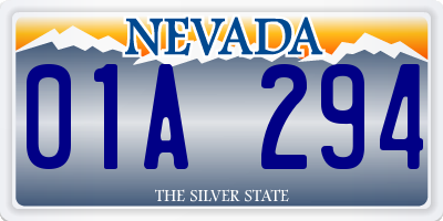 NV license plate 01A294