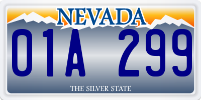 NV license plate 01A299