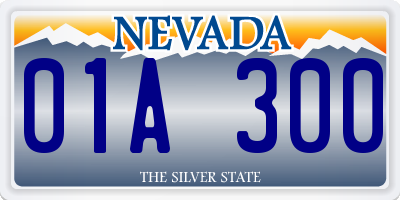 NV license plate 01A300