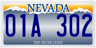 NV license plate 01A302