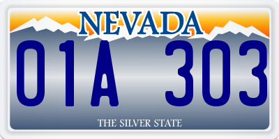 NV license plate 01A303