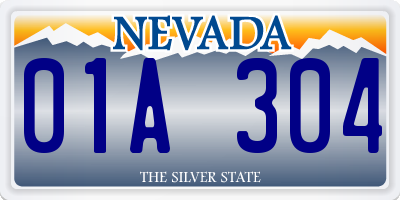 NV license plate 01A304