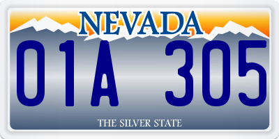 NV license plate 01A305