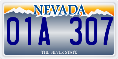 NV license plate 01A307