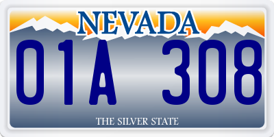 NV license plate 01A308