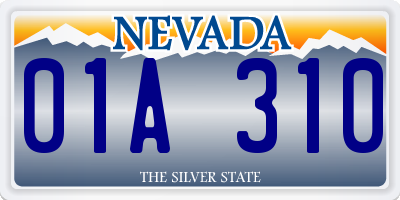 NV license plate 01A310