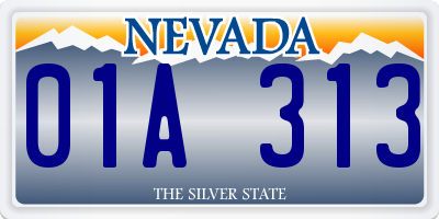 NV license plate 01A313