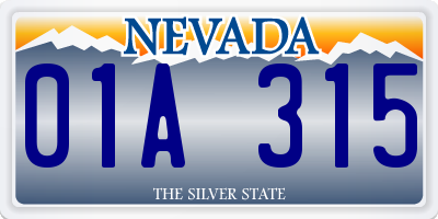 NV license plate 01A315