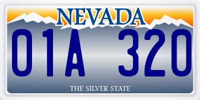 NV license plate 01A320