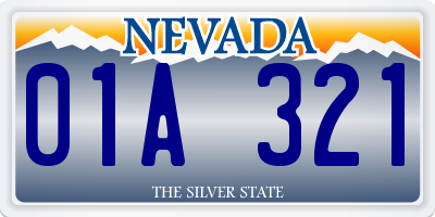NV license plate 01A321