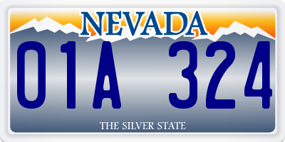 NV license plate 01A324