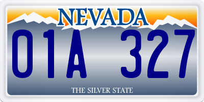 NV license plate 01A327