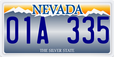 NV license plate 01A335
