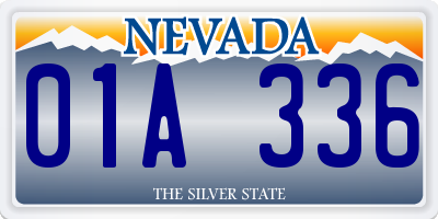 NV license plate 01A336