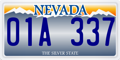 NV license plate 01A337