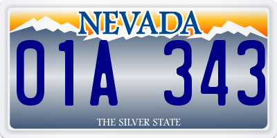 NV license plate 01A343