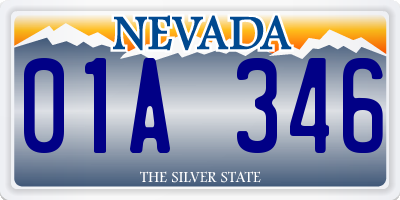 NV license plate 01A346