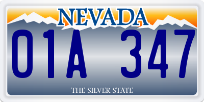NV license plate 01A347
