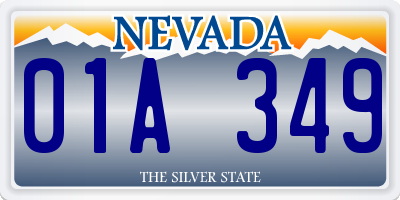 NV license plate 01A349