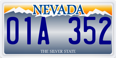 NV license plate 01A352