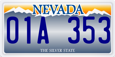 NV license plate 01A353