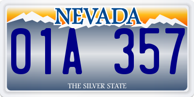 NV license plate 01A357