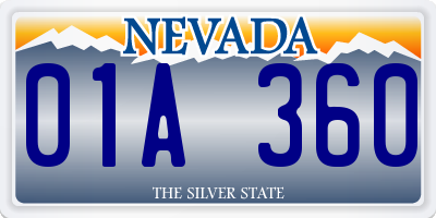 NV license plate 01A360