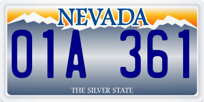 NV license plate 01A361