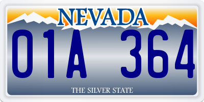 NV license plate 01A364