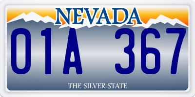 NV license plate 01A367