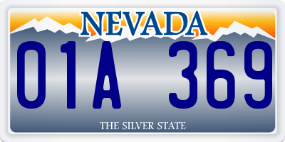 NV license plate 01A369