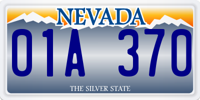 NV license plate 01A370