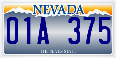 NV license plate 01A375