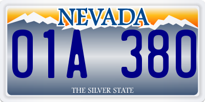 NV license plate 01A380