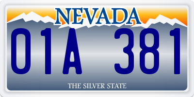 NV license plate 01A381