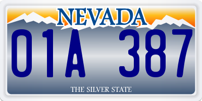 NV license plate 01A387