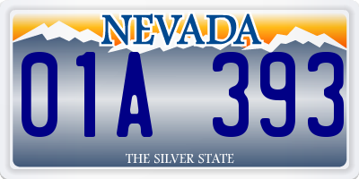 NV license plate 01A393